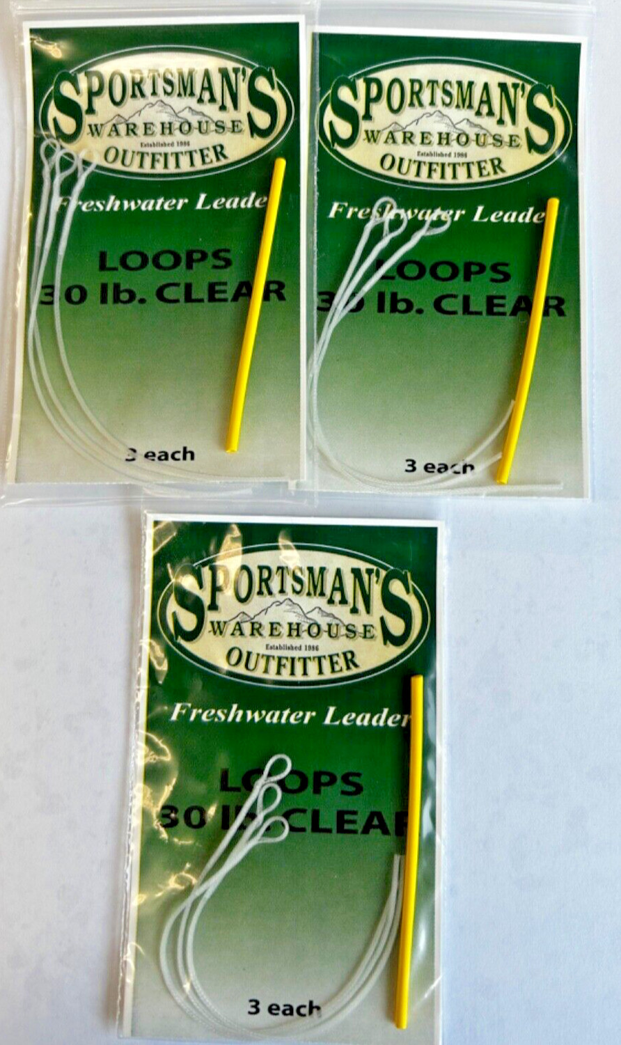 Leader Loops Fly Fishing Line Slip-On 3 Pks x 3 Each = 9 Loops