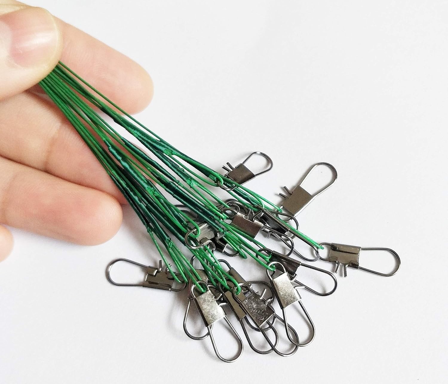 60pcs Nylon-Coated Fishing Wire Leaders with Swivels – 6, 9, 12 Inch Sizes