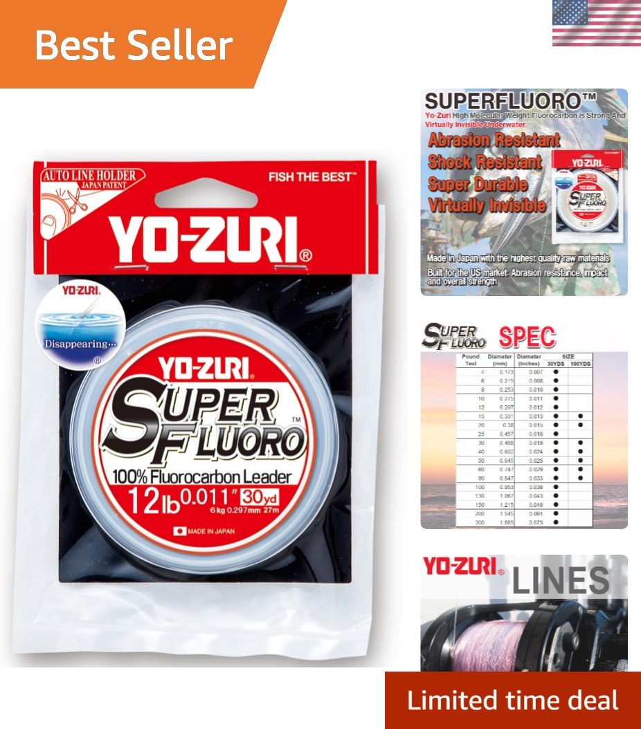 SuperFluoro 30YD 12LB Fluorocarbon Fishing Line – Ultimate Strength for Troph…