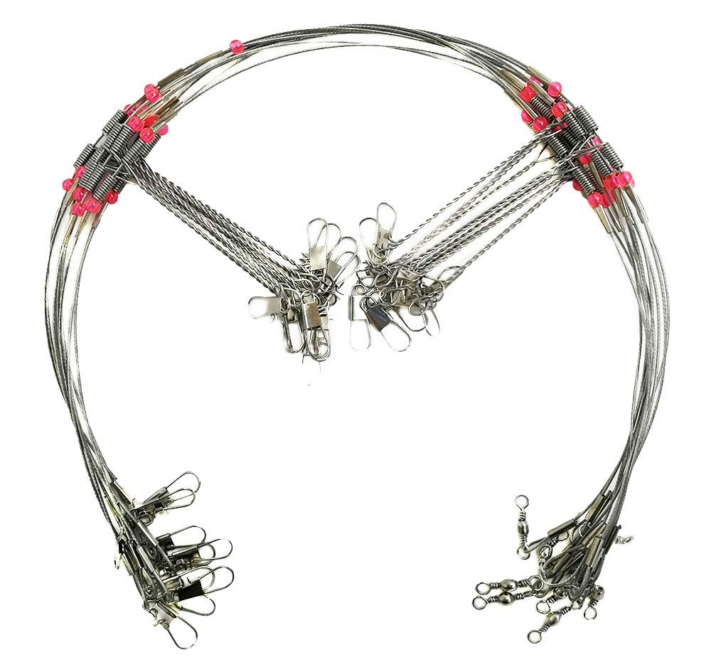 Fishing Wire Leaders for Bottom Rigs 10pcs Saltwater HiLow Rig Leaders with S…