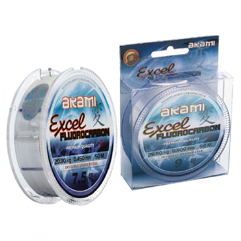 AKAMI EXCEL FLUOROCARBON Fishing Line 100% Invisible 50m 0.16mm – 0.33mm