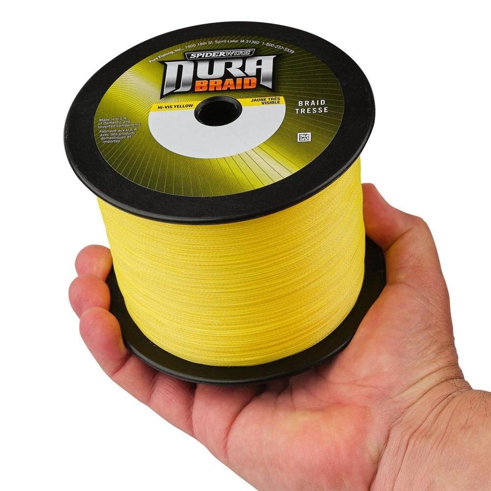 SpiderWire DuraBraid Braided Fishing Line, Hi-Vis Yellow, 80lb – 3000yd