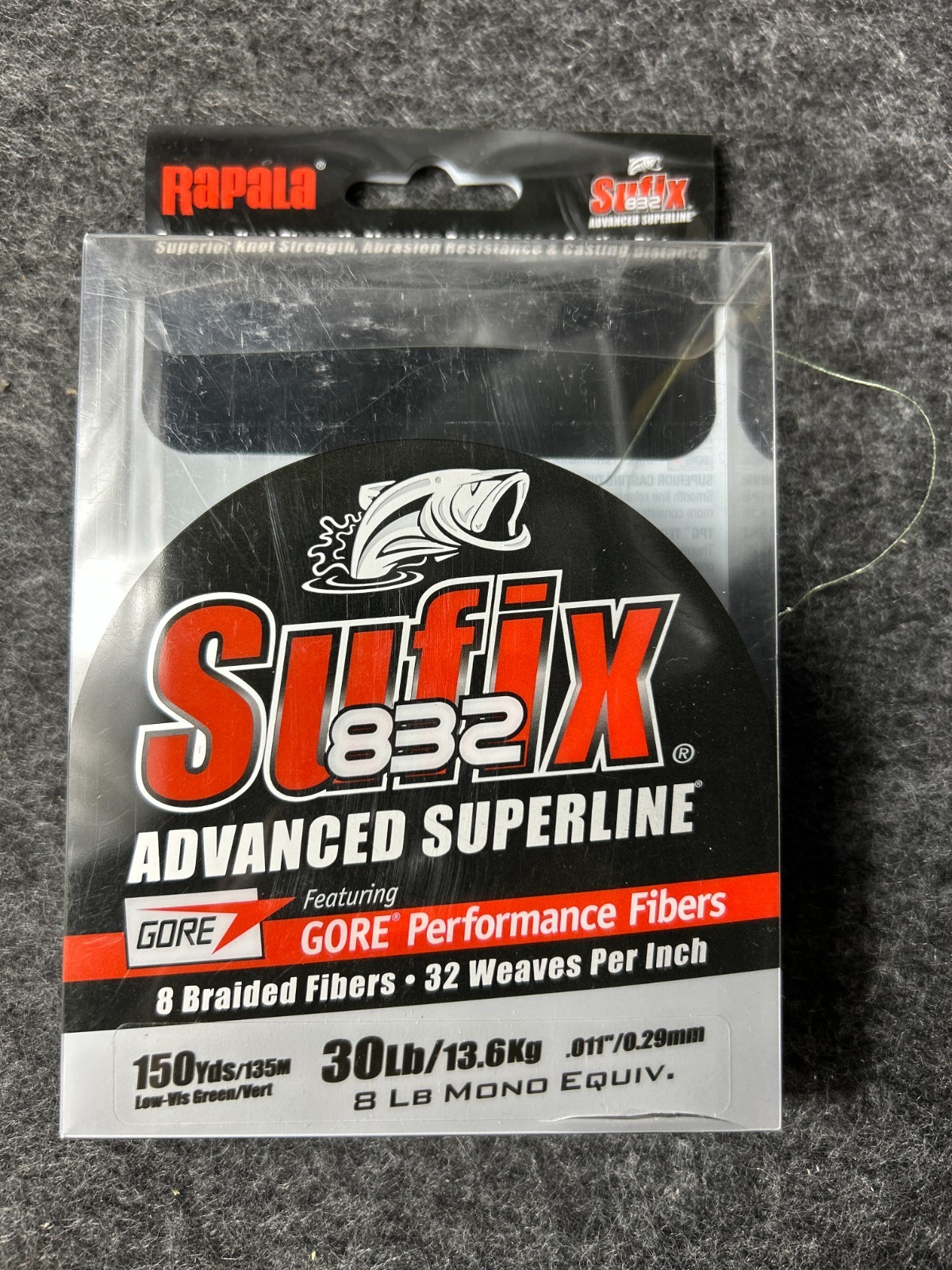 Sufix 832 30lb braid fishing line advanced super low vis green lot 2
