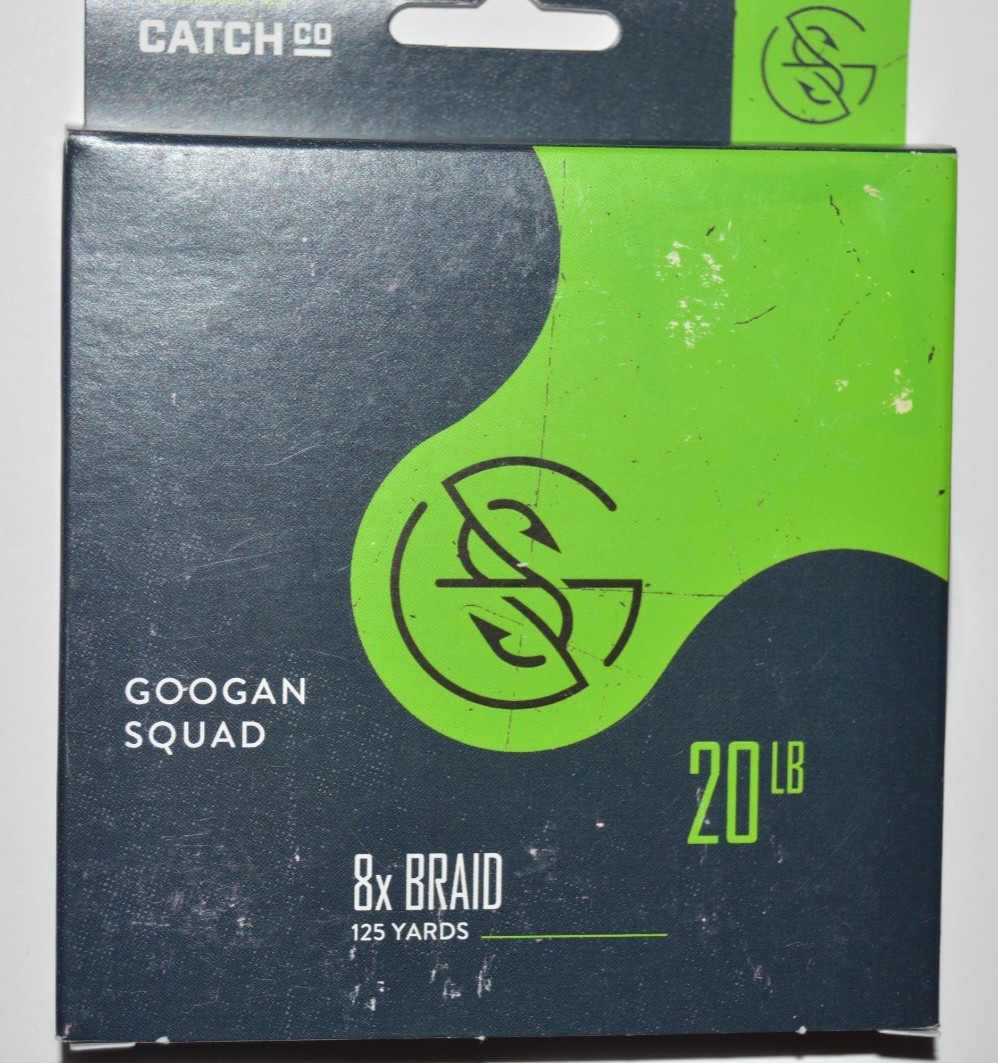 googan squad fishing line braid 20lb 125yd spool moss green