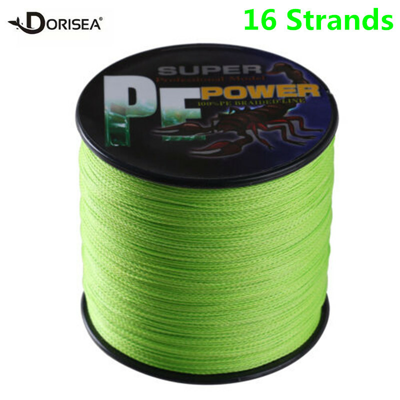 16 Strands 100M-2000M 20lbs-500lbs Apple Green Hollow PE Braided Fishing Line