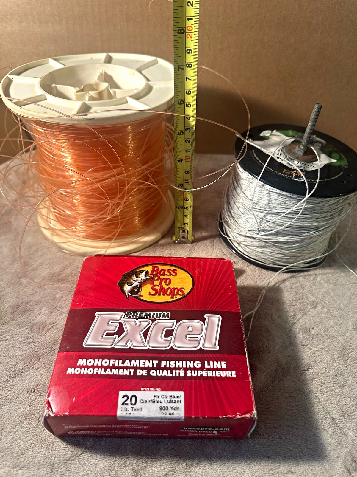 Bass Pro Shops Premium Excel Monofilament Line 20 lb 900 yd Clear/Blue, 80lb,700