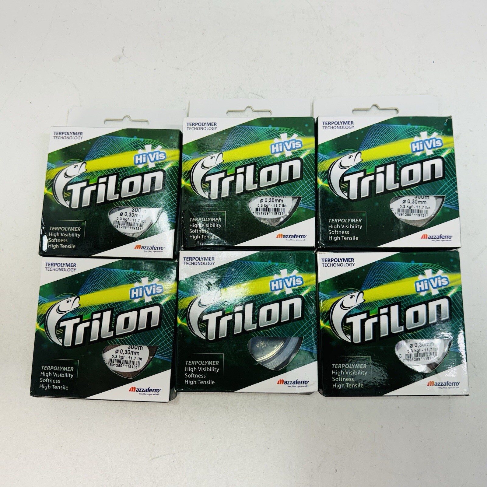 6 Pack – Mazzaferro LINE TRILON HI-VIS 300M Blue