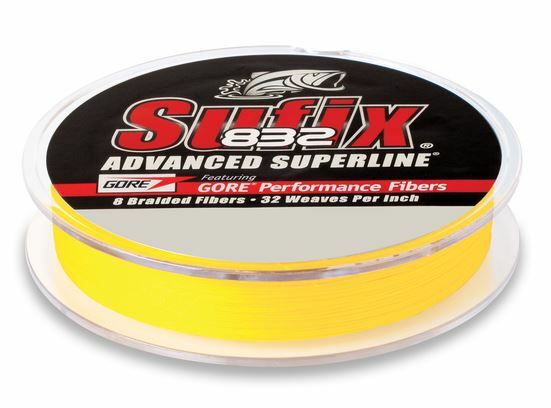 Sufix 832 Advanced Superline Hi Vis Yellow 150yd 50lb Test Fishing Line 660-050Y