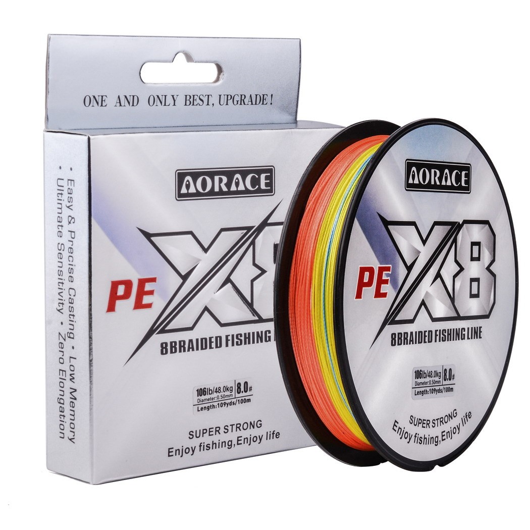 Braided Fishing Line 8X Strands 11~106 lbs PE Line 100m Fishing Accessory