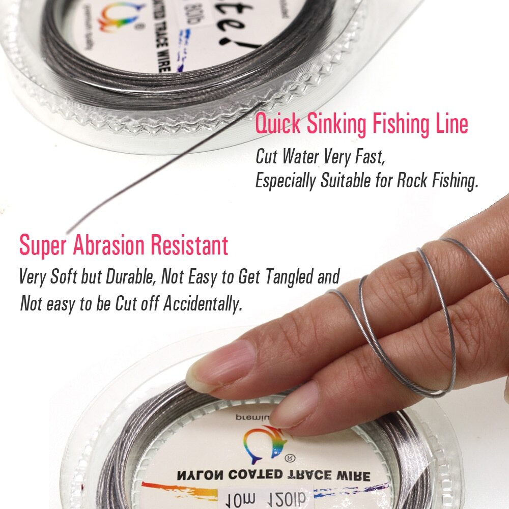 5x 10M 7 Strands Steel Weave Wire Rigs Jigging Lure Fishing Leader Line 5~200lb