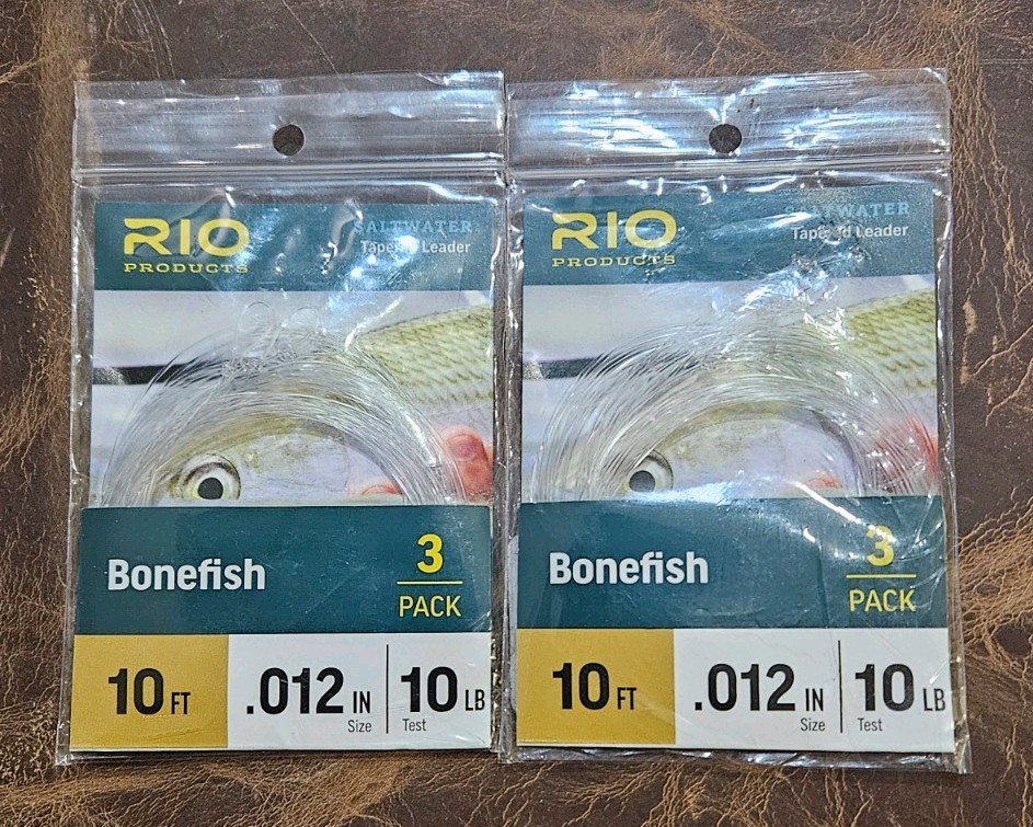 2 PACKS OF THREE Rio Products Leaders Bonefish Leader 10′ 10Lb 4.5kg 3 PACK