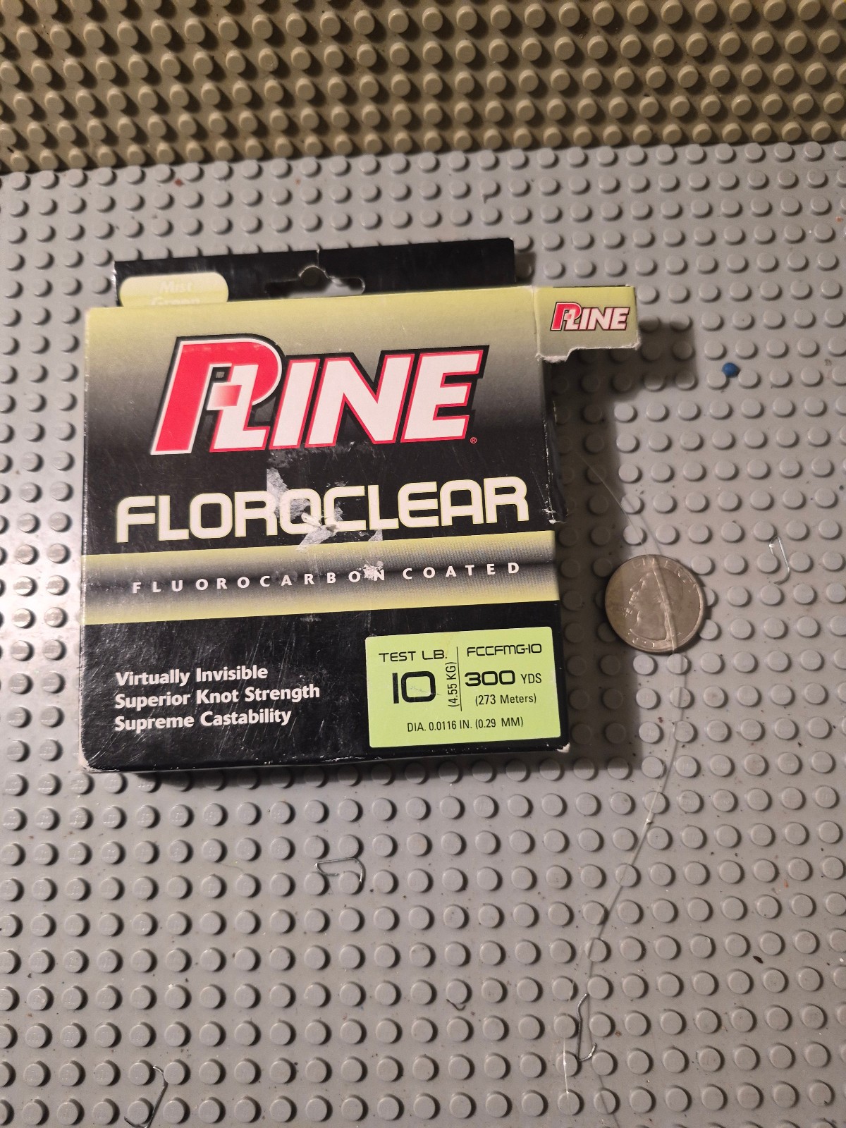 P-Line Floroclear Fishing Line # 10lb 300 yds Mist Green Fluorocarbon Coated