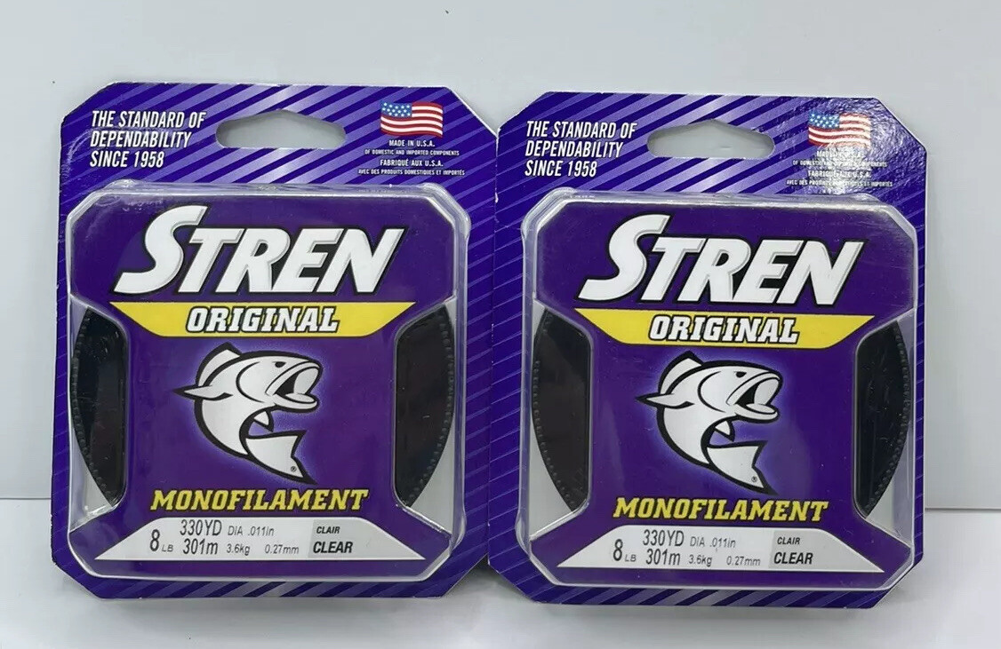 Stren Original Monofilament 8 Lb Clear Fishing Line Lot Of 2