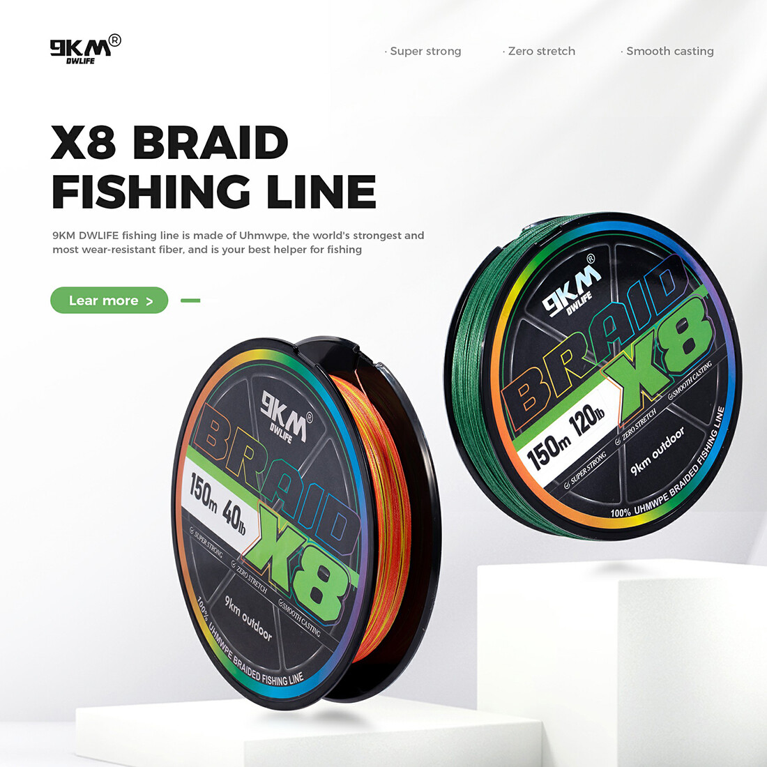 9KM Braided Fishing Line 8X Strands 15~120lbs PE Line 150~500m Fishing Accessory