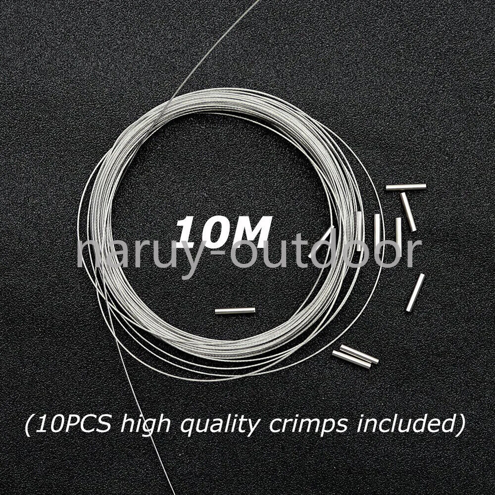 2PCS 10M 7 Strands 5LB-200LB Nylon Coated Trace Wire Braided Steel Wire Leader