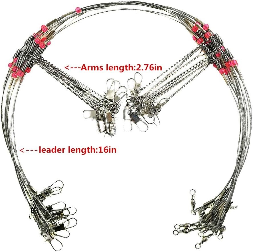 Versatile Hi-Low Rig Leaders for Trolling: 1/2/3 Arm Setup, 80lb Strength