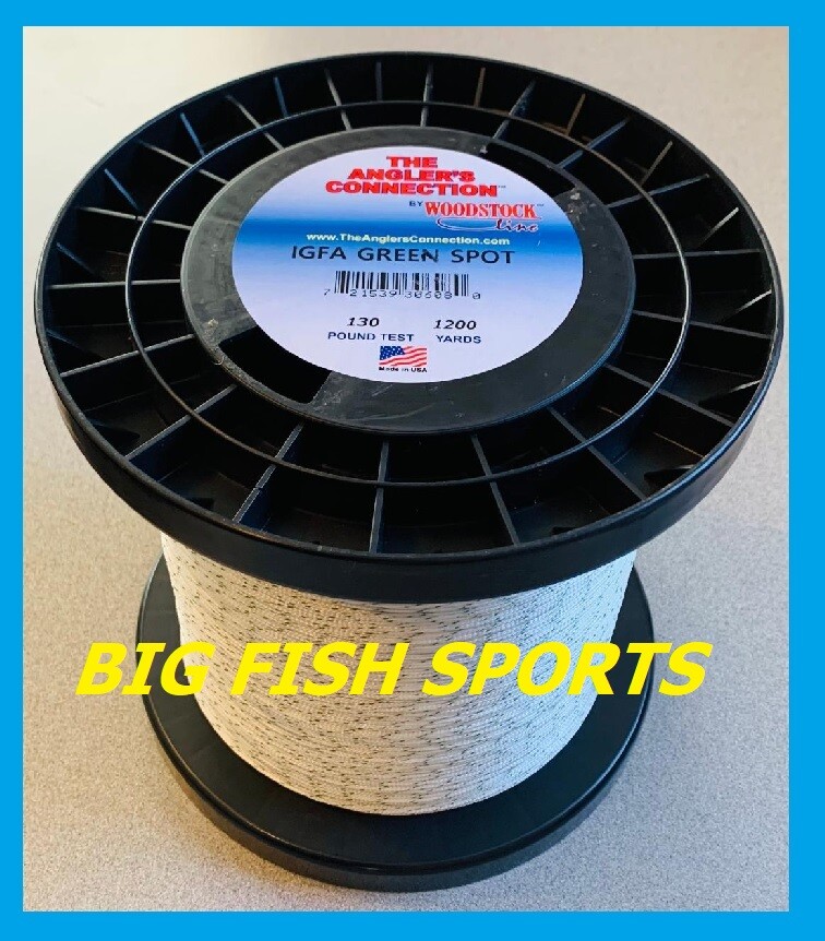 WOODSTOCK BRAIDED DACRON IGFA Fishing Line Green Spot 130lb-1200yd FREE USA SHIP