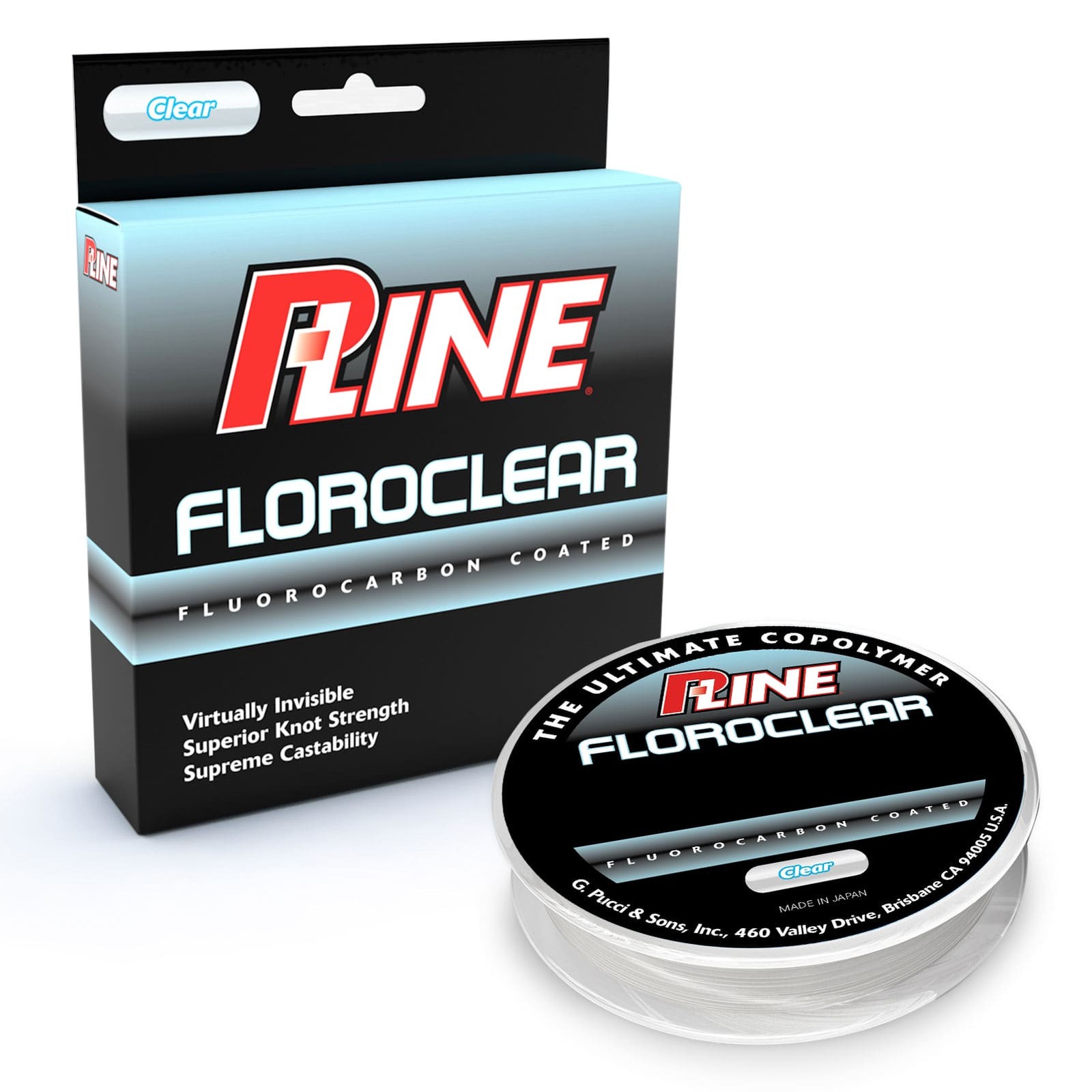 P-LINE Floroclear Fluorocarbon Coated 12lb/600yd Clear Fishing Line (FCCQ-12)