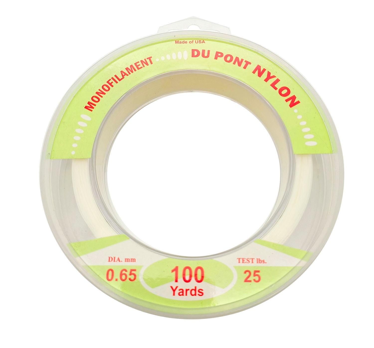Du Pont Nylon Monofilament Fishing Clear Leader Line 25lbs 100 Yards 0.65mm USA