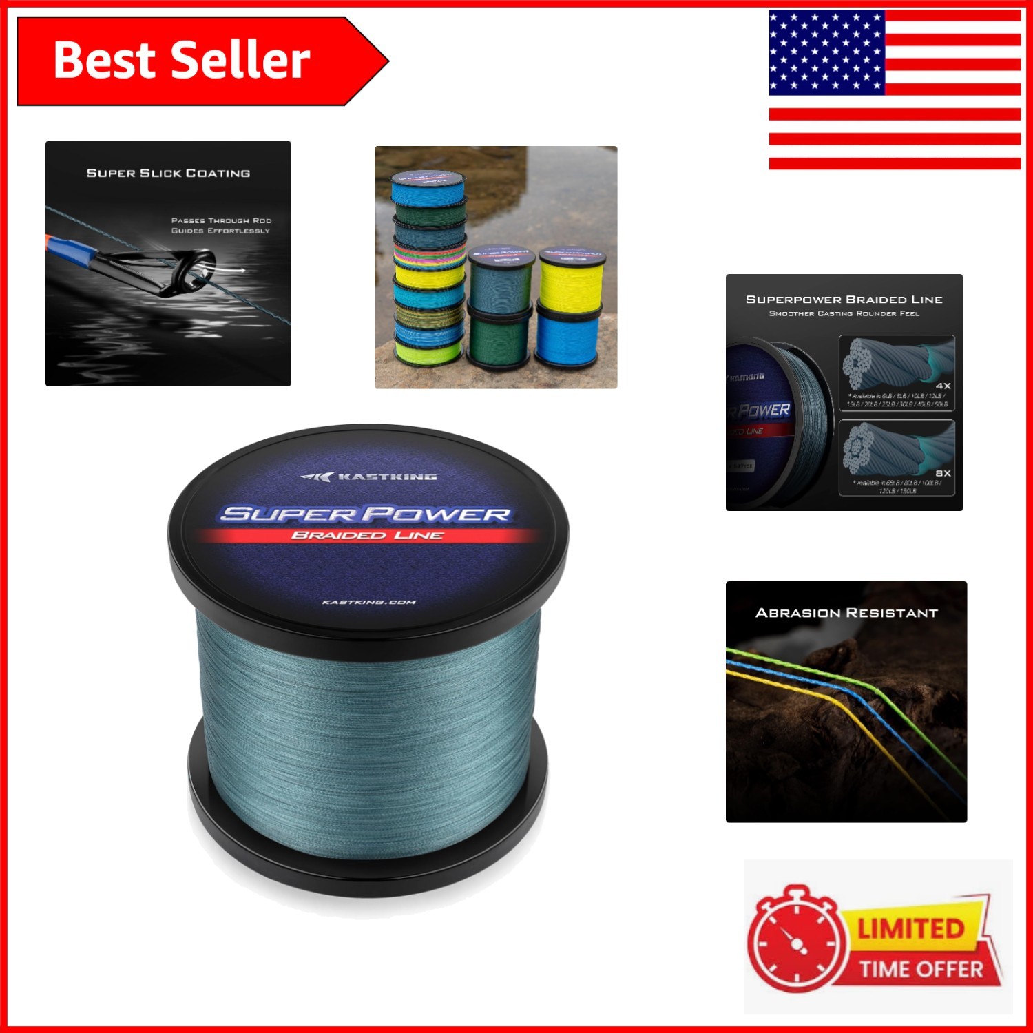 Incredible 30lb SuperPower Braided Line – 1097 Yards of Low-Vis Gray Performance