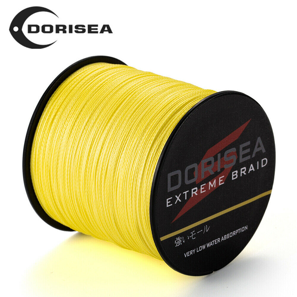 Dorisea 100M~1000M Yellow Braided Line PE Dynema Fishing Line Power 6LB-300LB