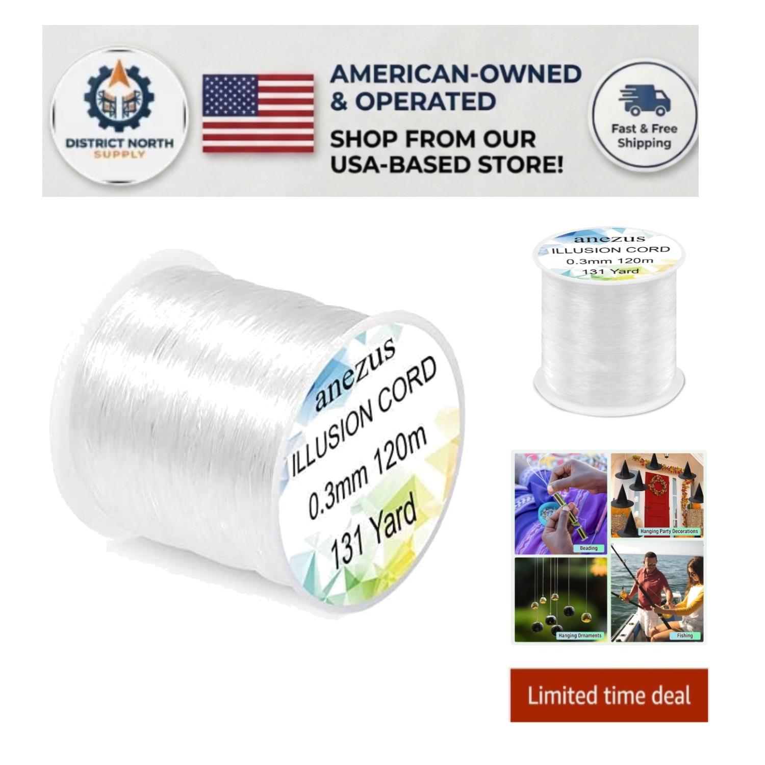 Invisible String – 0.3mm Clear Fishing Line, 15lb Strength for Hanging Projects