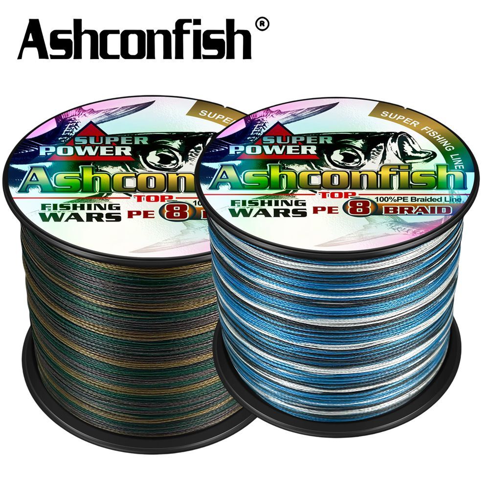 Ashconfish 8 Strands 100m-2000m PE Braided Fishing Line Camo Line X8 6lbs-300lbs