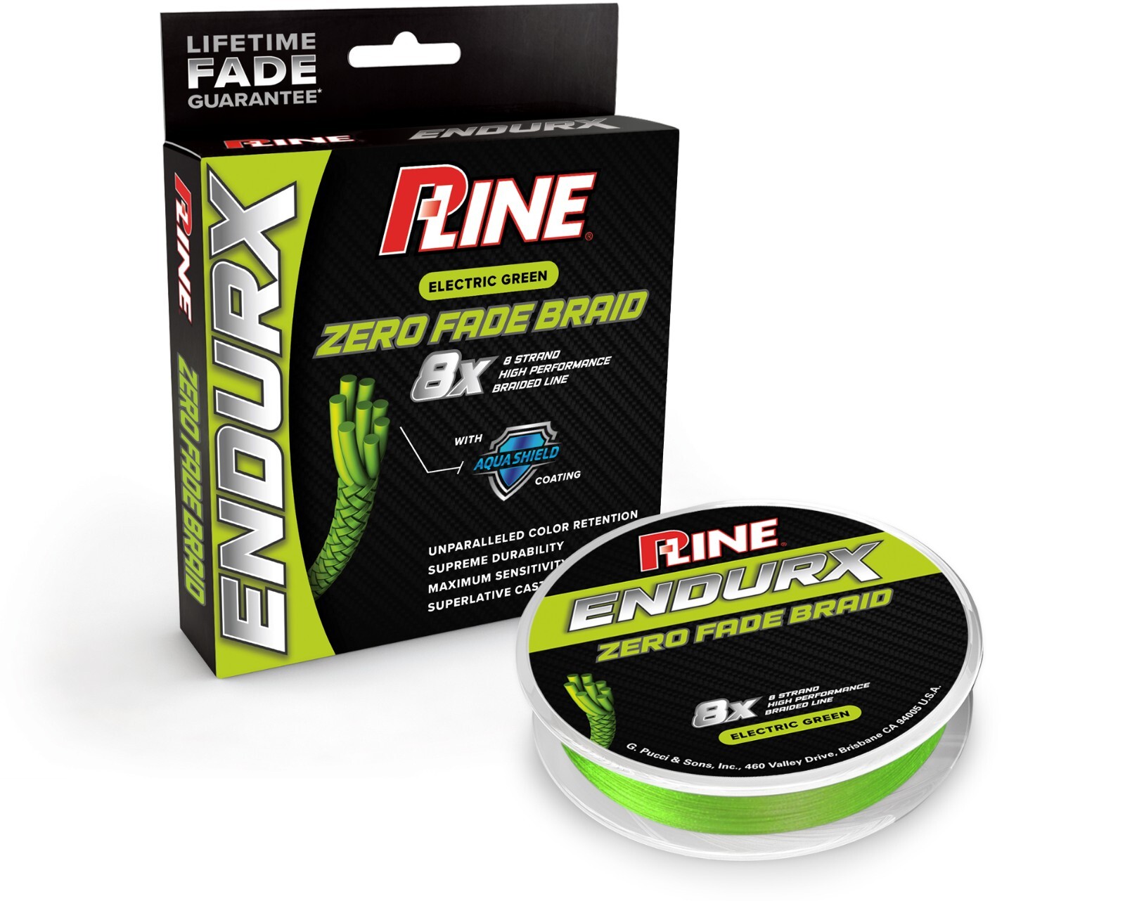 P-Line Endurx No Fade Braid Electric Green Choose LBS & YDS