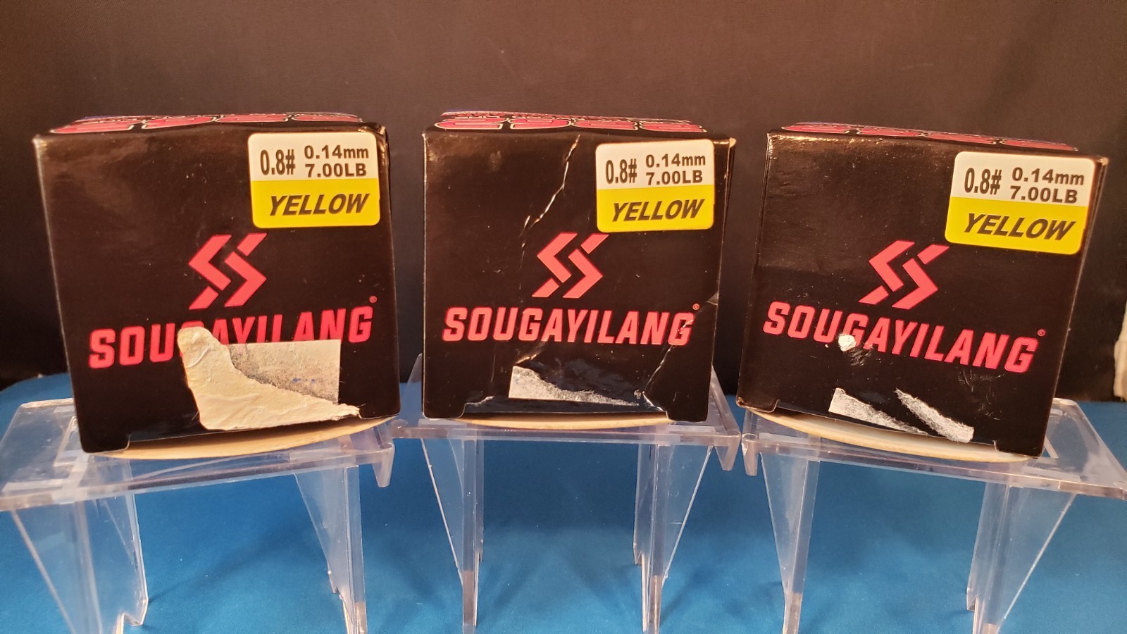 Lot of 3 SPOOLS FISHING LINE 7 lb. YELLOW 100 Meters Freshwater Saltwater NEW!