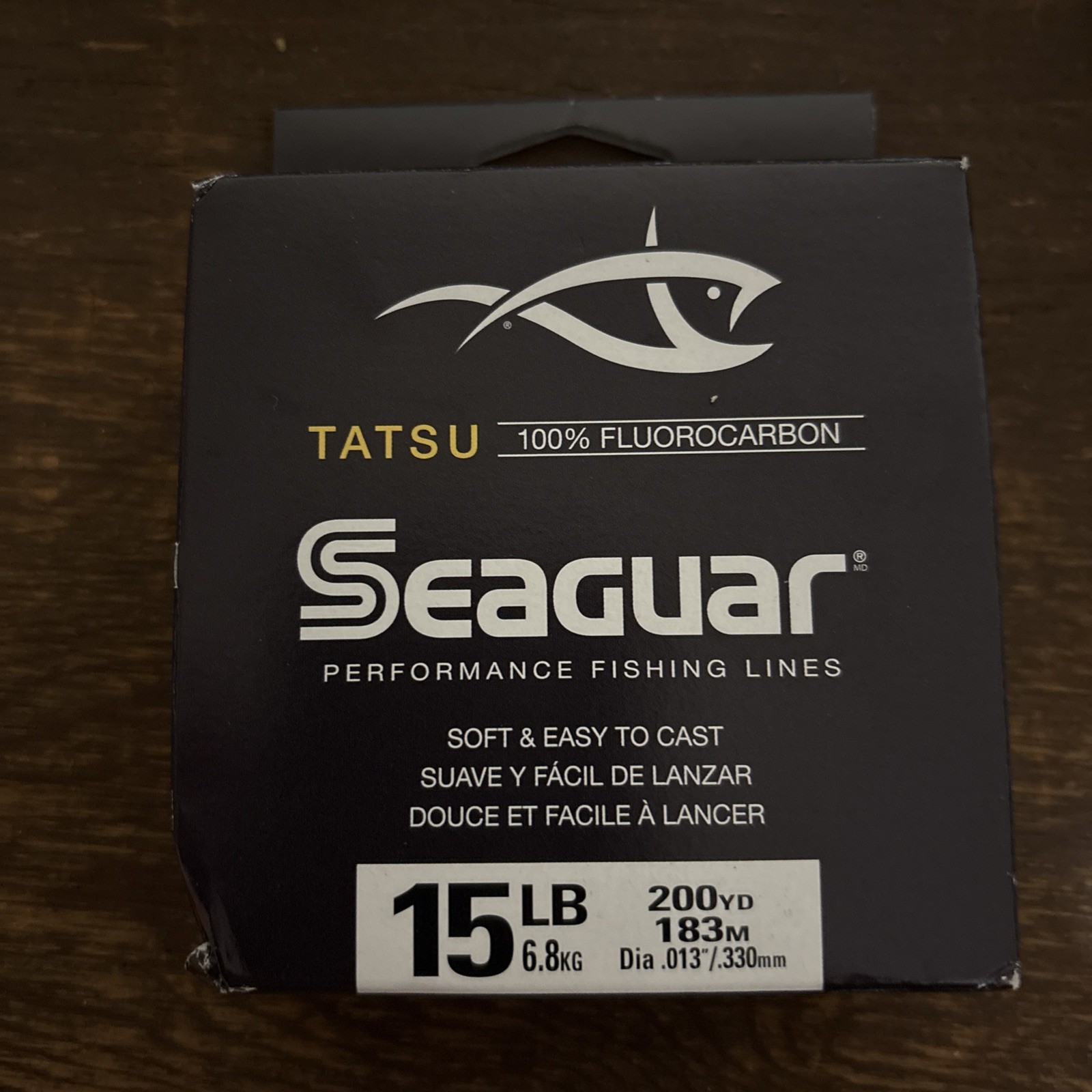 seaguar tatsu 15lb test 100% fluorocarbon Pro Performance fishing line. 200 yd.