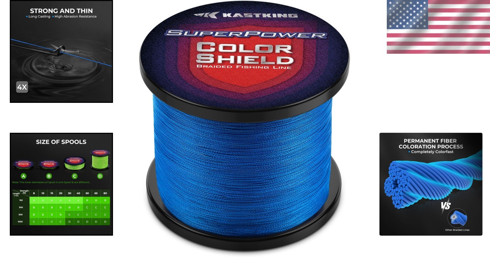Superpower ColorShield 15lb Braided Fishing Line – Durable & Colorfast (150yds)