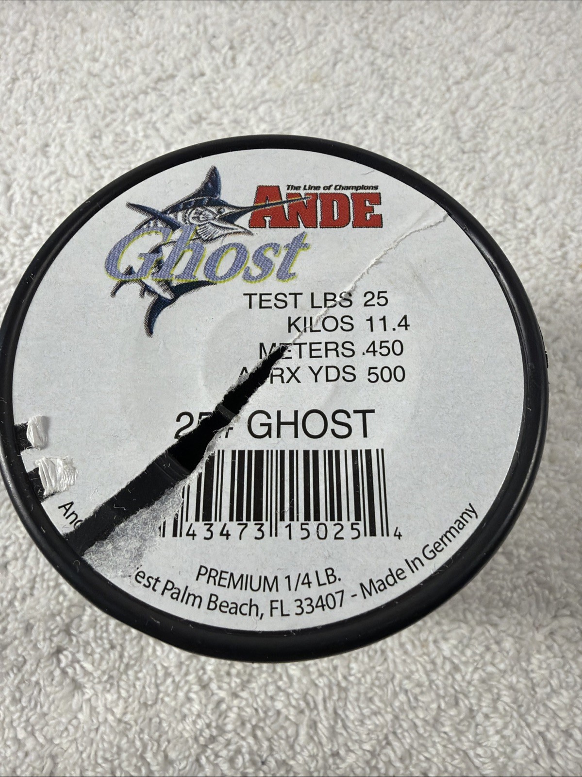 Ande G14-25C Ghost Monofilament, 1/4-Pound Spool, 25-Pound 500yd Clear