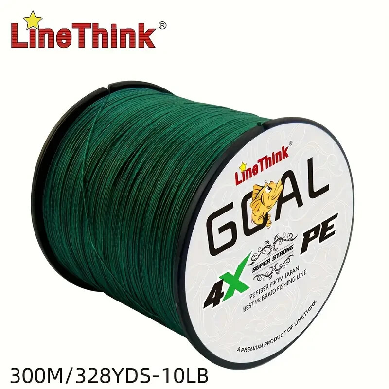 LineThink GOAL 300M/328YDS 10-100 LB 4-Strand Braided Line – High Strength