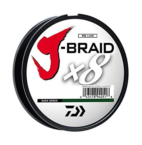 Daiwa J Braid x8 Braided Line 20lb 300M Filler Spool Dark Green JB8U20-300DG