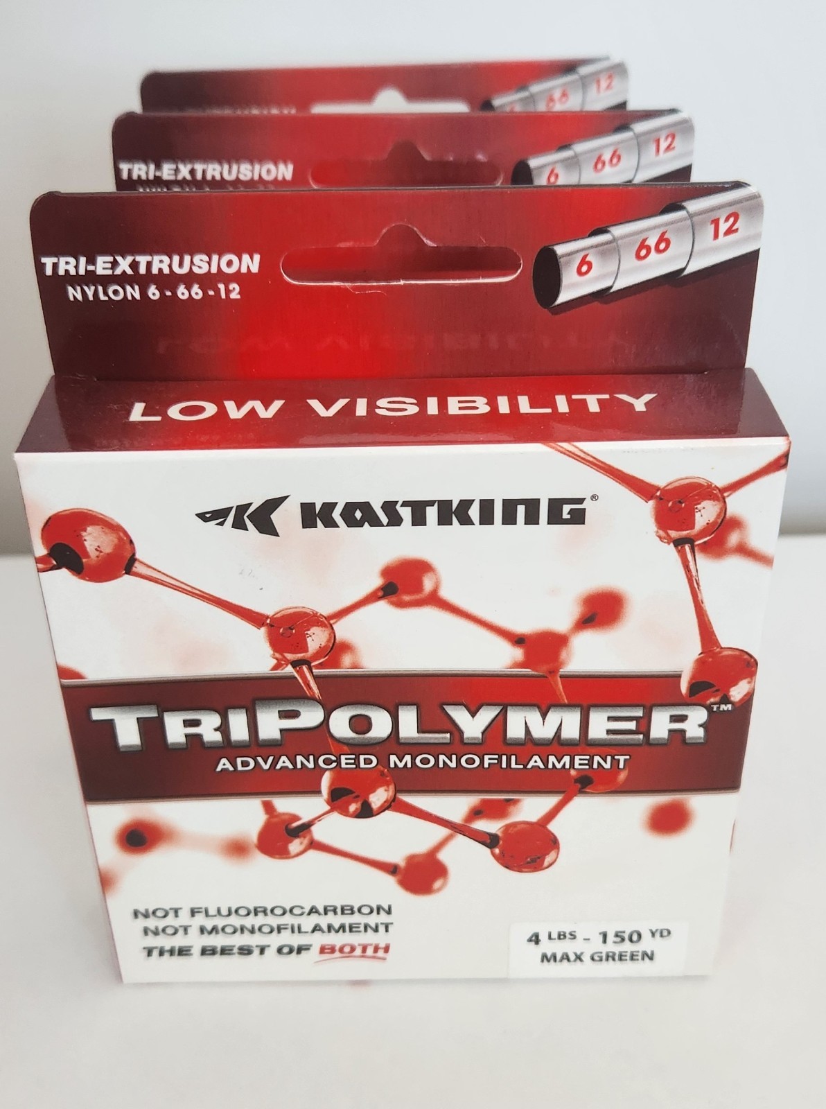 3 Pack KastKing Tripolymer 4LB 150YDS Max Green Fishing Line New