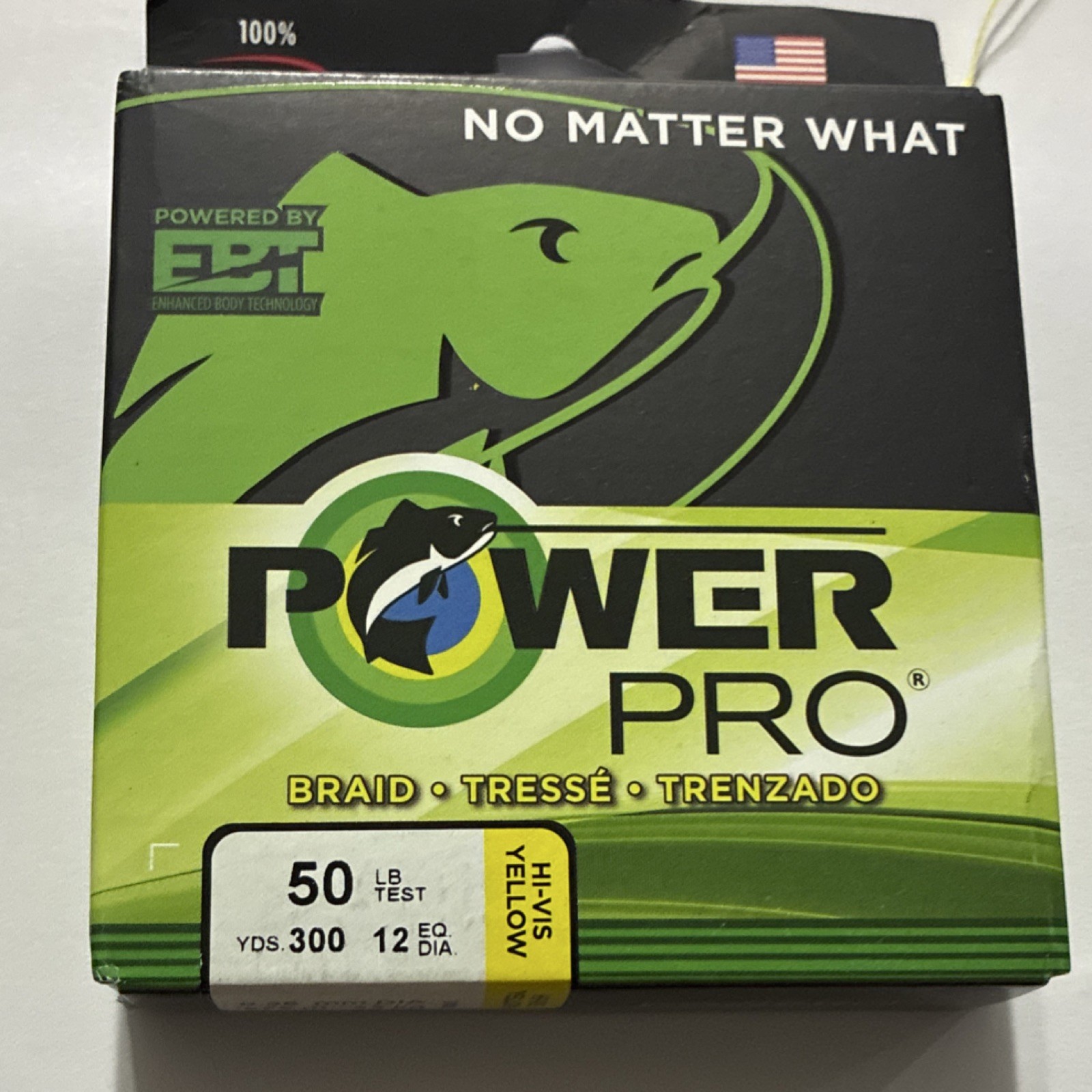 Power Pro Braided Fishing Line 50 lb 300 yd 0.012 in Hi-Vis Yellow