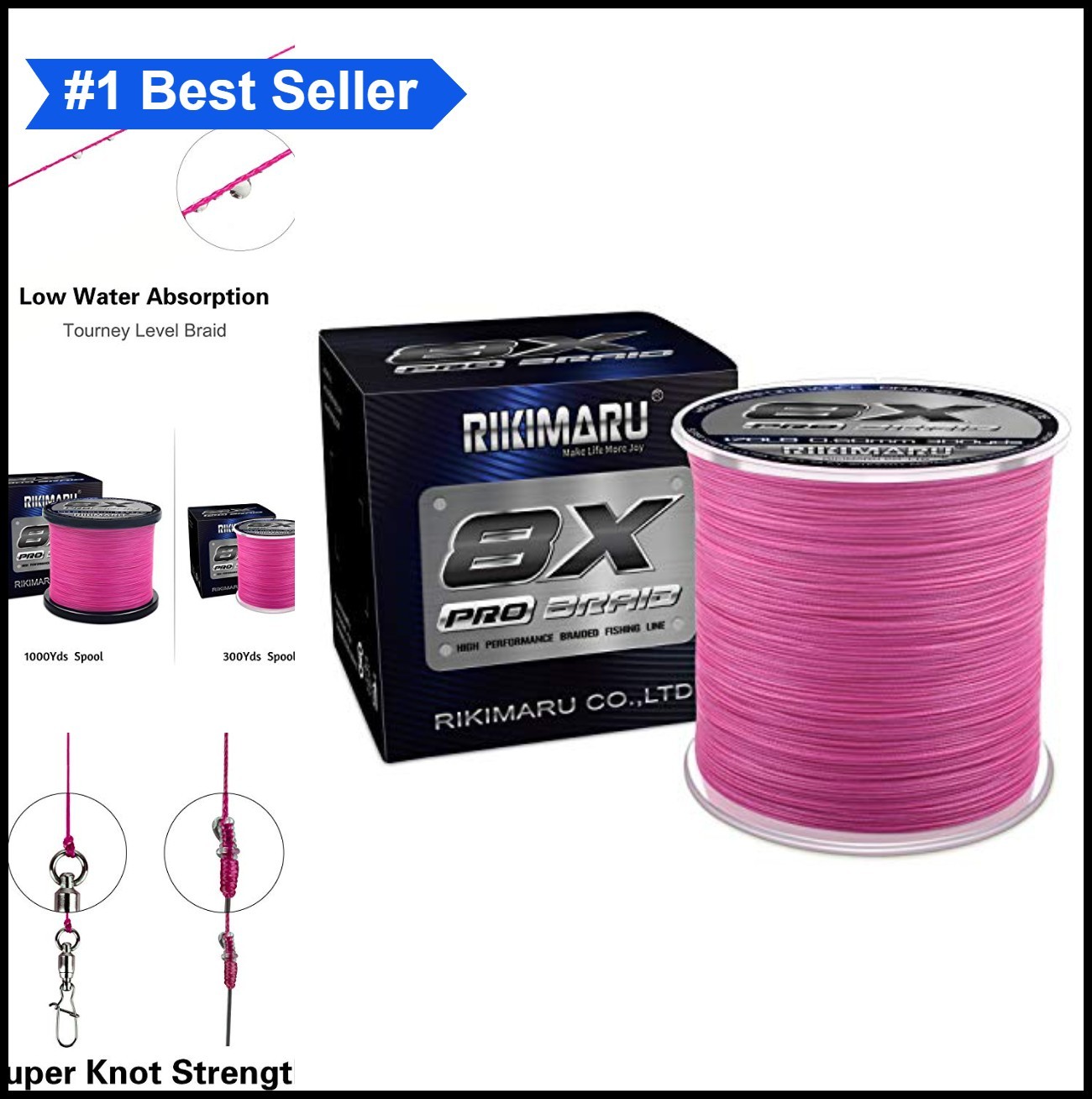 8X Braided Fishing Line 300 Yds 10LB Test Saltwater Freshwater High Strength