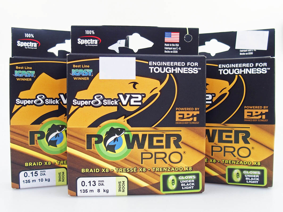 PowerPro Super 8 Slick V2 Moon Shine 135m Braided Line Made in USA