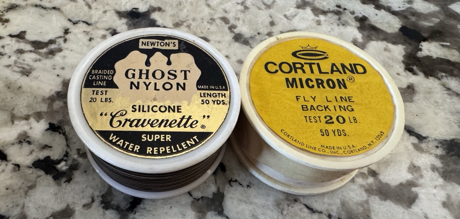 Vintage Newton’s Ghost & Cortland Braided Casting Fishing Line 2 NOS Spools 20lb