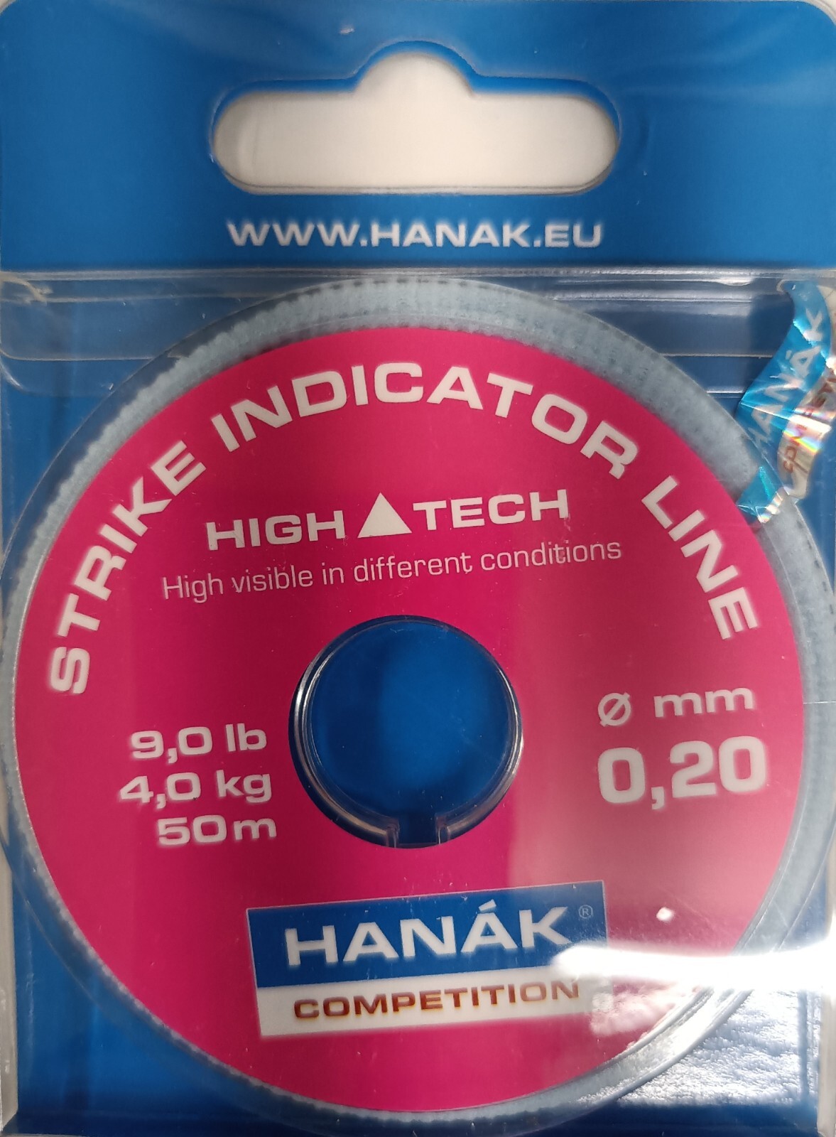 Hanak Competition Strike Indicator Line, Hot Fl Pink, 50mts , Two Wts.