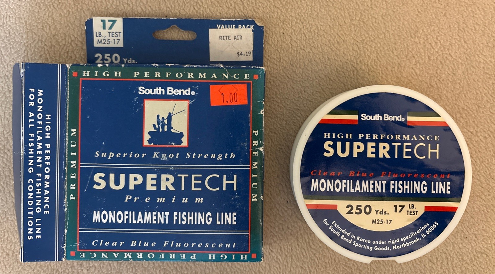 South Bend Monofilament Fishing Line 17 Lb Test 250 Yards Super Tech NOS