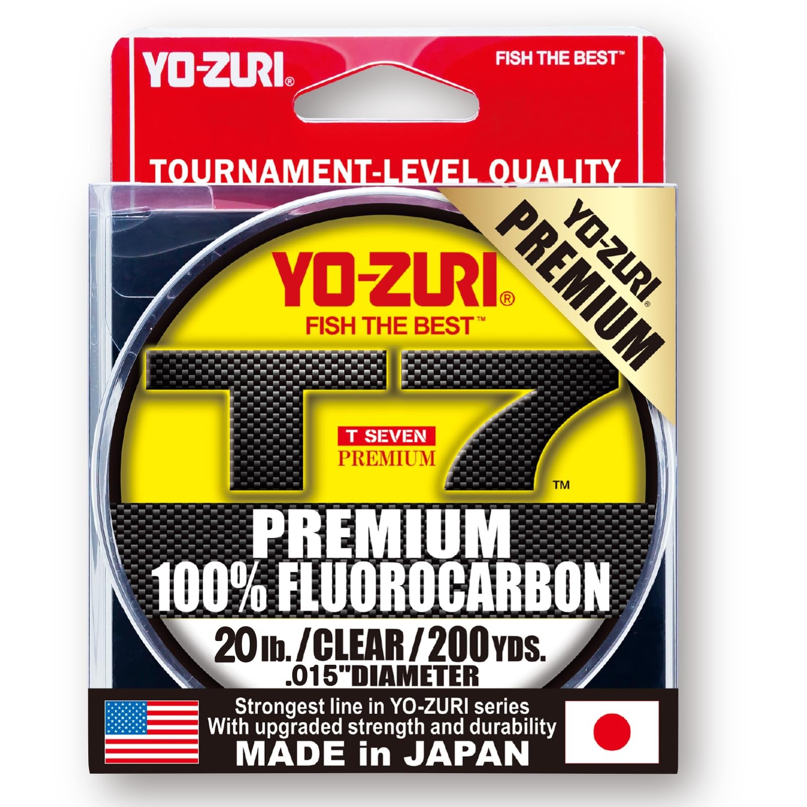 YoZuri UnisexAdult T7 20LB CL 200YD Fluorocarbon Fishing Line, Colorless