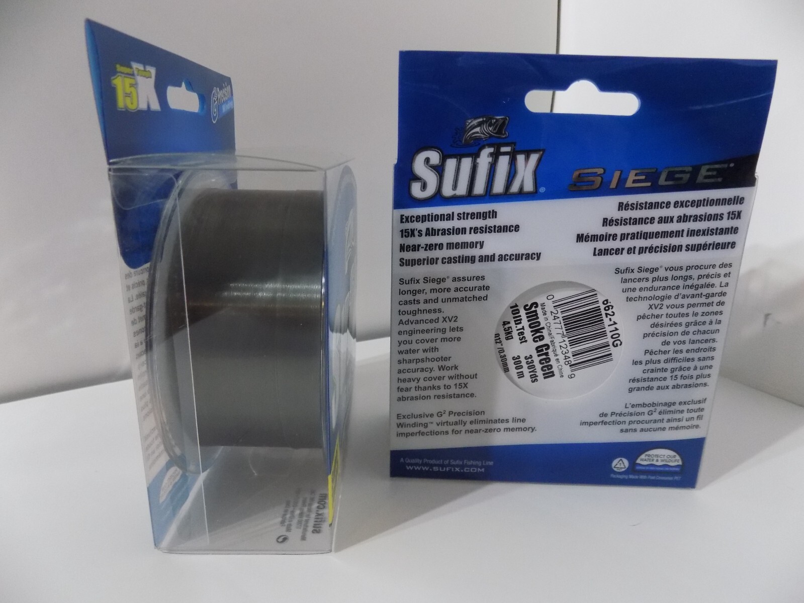 Sufix Siege | 10lb | Smoke Green | 330 yds. (2 packs) Monofilament Fishing Line