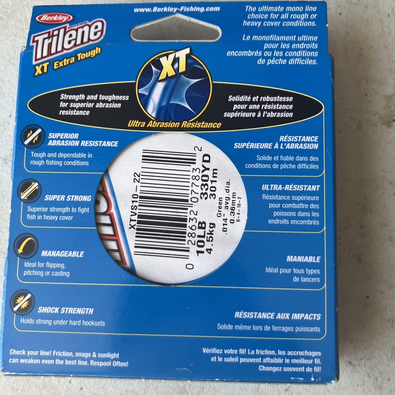 Berkley Trilene XT 10LB Low Vis Green 330 Yards New