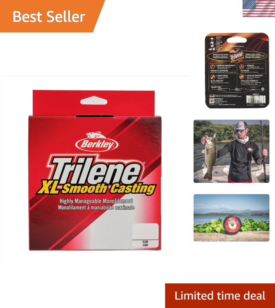 Berkley 1000 Yards Trilene XL Monofilament – Smooth Casting, Clear Fishing Line