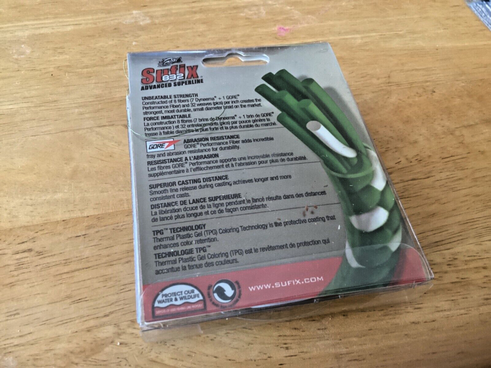 Sufix 832 Advanced Braid Super Line 20lb 150yd, Lo-Vis Green
