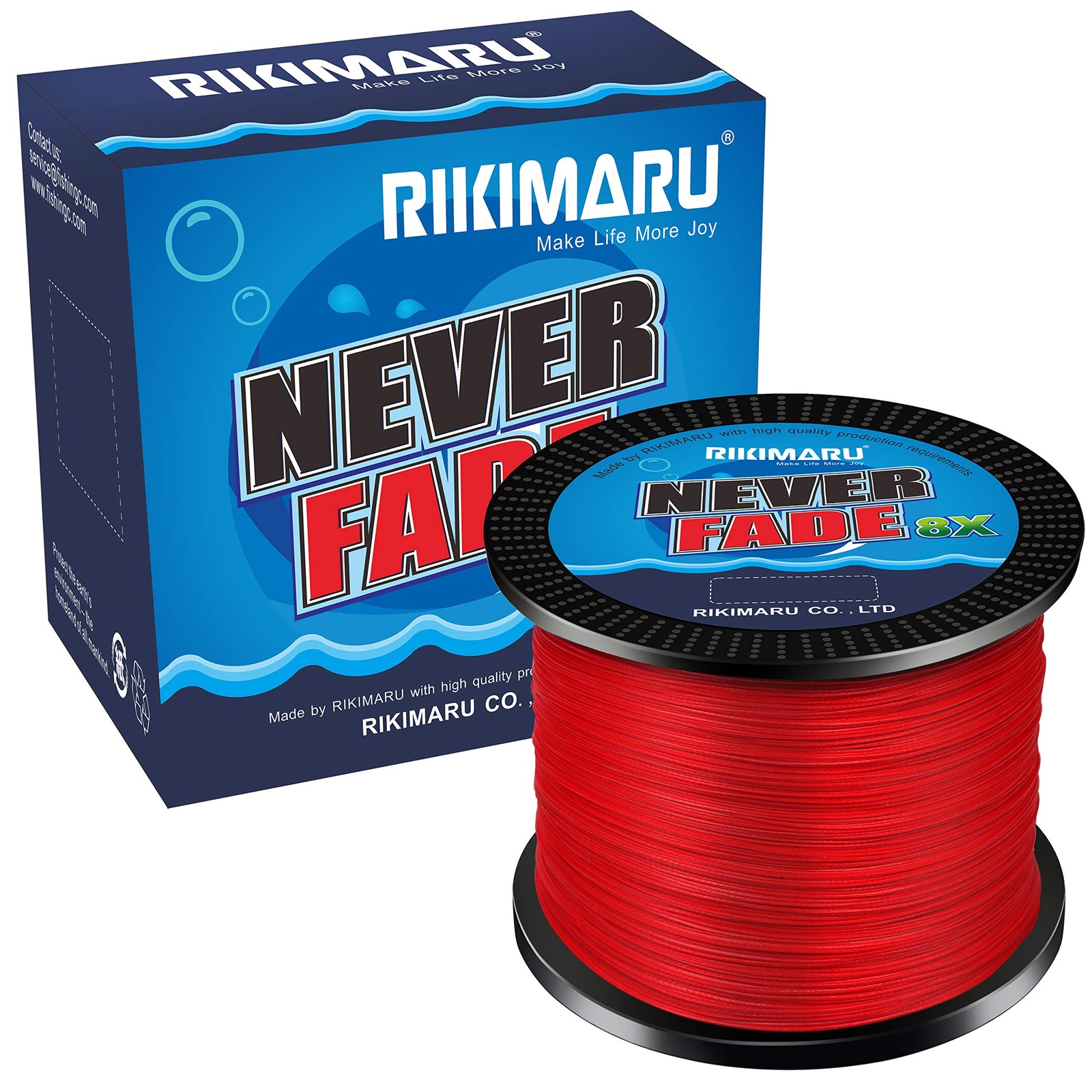 Never Fade 8X Braided Fishing Line 10-80LB 150-600Yds (600yds-Red, 40LB-0.30m…