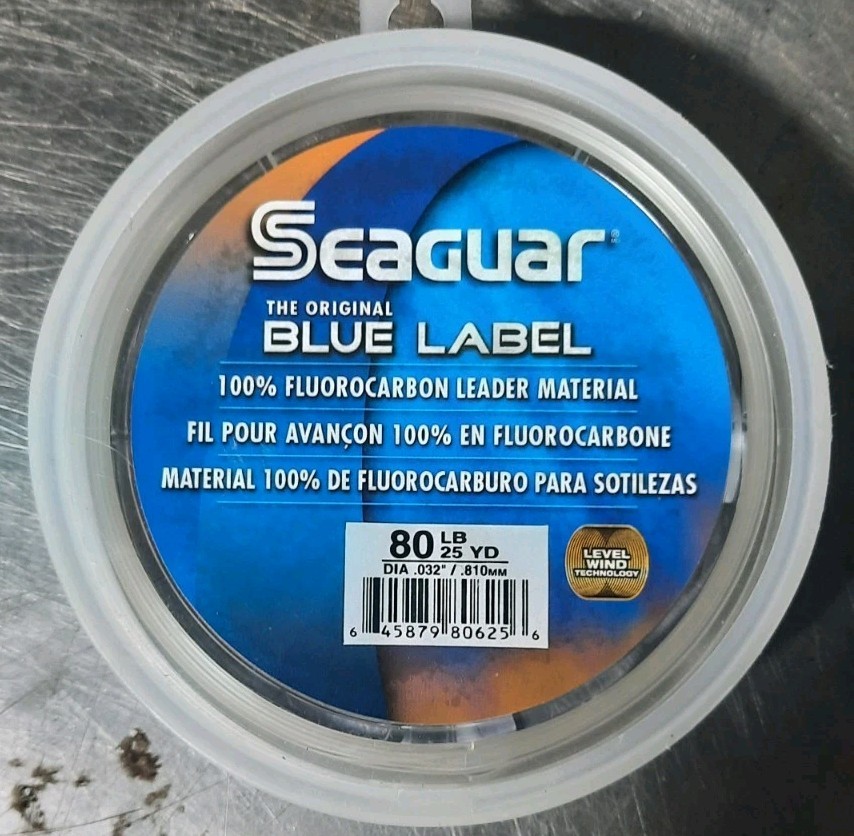 Seaguar Blue Label 80 lb 100% Fluorocarbon Leader 25 Yards NEW 80FC25
