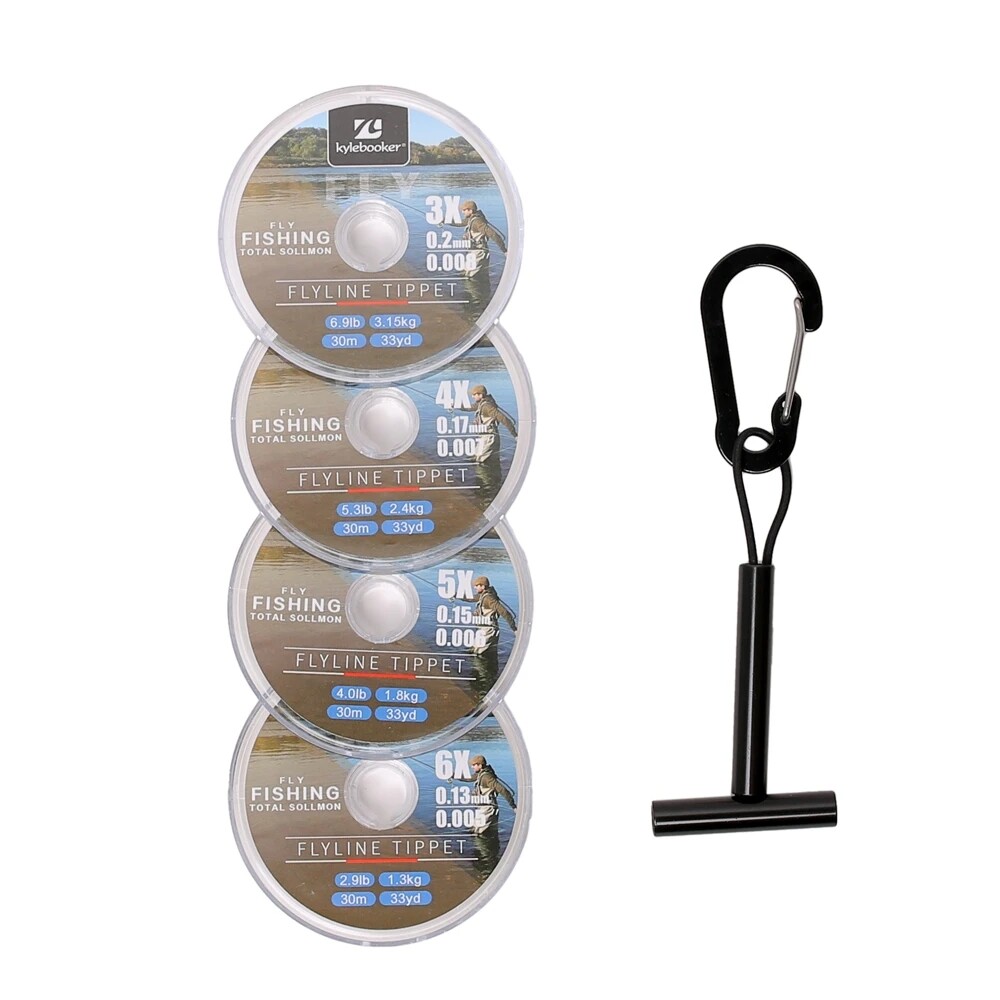 Clear Tippet Line with Holder Fly Fishing Tippets Leaders Trout 3X 4X 5X 6X 7X