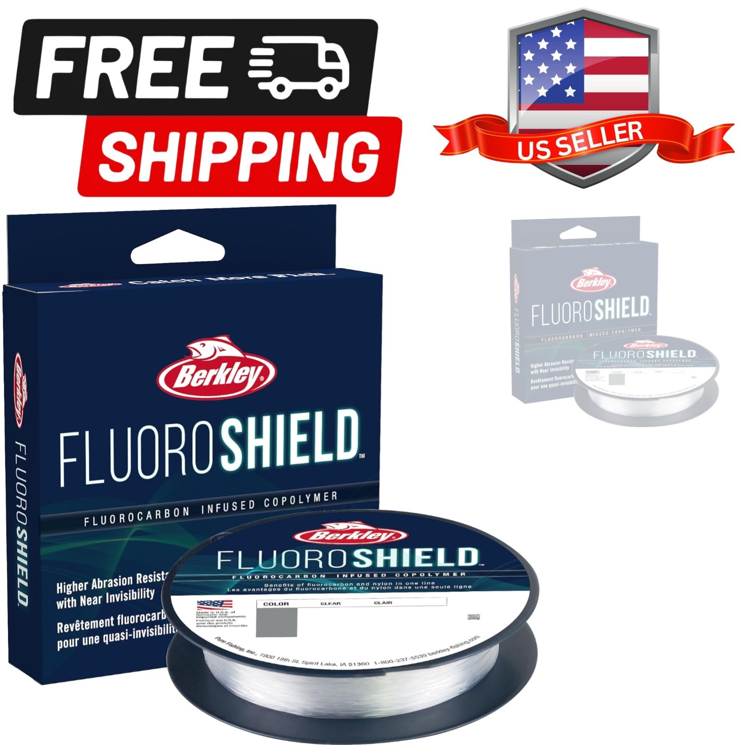 FluoroShield Fluorocarbon Fishing Line, Clear